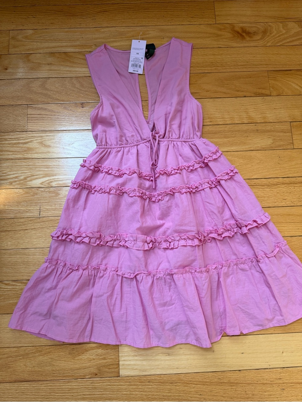 wild fable Pink Ruffle Tiered Mini Dress